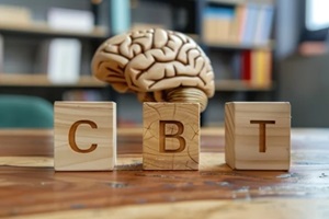 professional therapist conducts cognitive behavioral therapy (CBT)