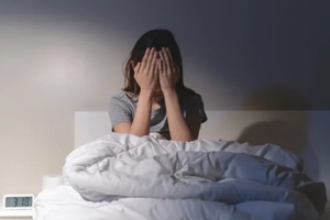 anxiety disorder on insomnia woman concept
