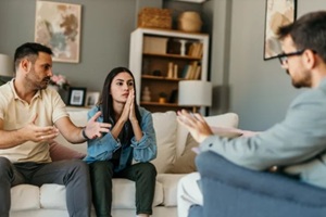 young couple with a relationship expert