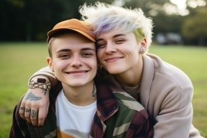 Queer Teens Together in Park