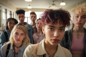 Group of Trans Friends in School