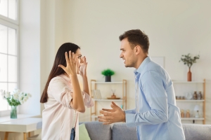 Couple Arguing in Relationship Conflict at Home